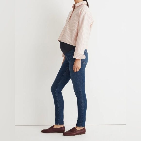 NWT Madewell Maternity Over-The-Belly High-Rise Skinny Jeans in Smithley Wash - Picture 4 of 10